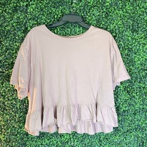 Dusty Rose Ruffle Crop Top